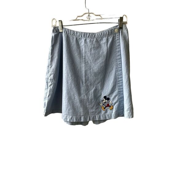 The Disney Store Women's Light Blue Mickey Mouse Mid-Rise Shorts Skirt Size M - Picture 1 of 8